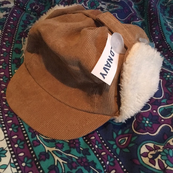 corduroy cap with ear flaps